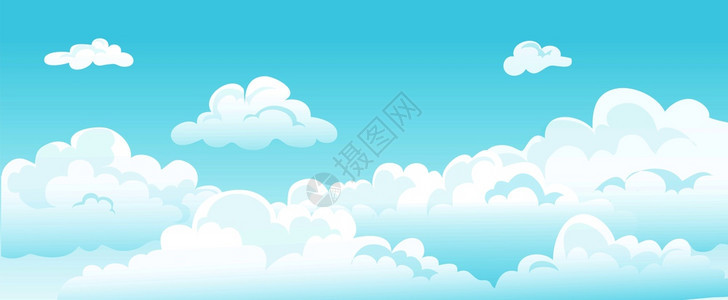 卡通蓝天白云矢量背景背景图片