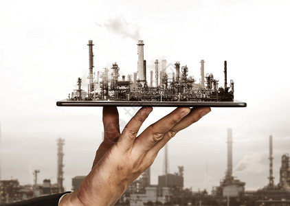 石油天然气和化炼油厂其双重接触艺术展示出下一代的电力和能源业务图片