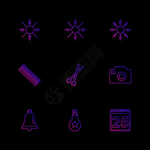梳子剪刀照相机钟声切菜雪花圣诞节12月5日冬季雪图片