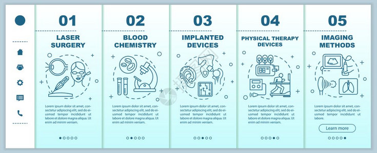 使用移动网页矢量模板的生物医学工程血液化反应灵敏的智能手机网站界面想法线插图网页步行屏幕彩色概念图片