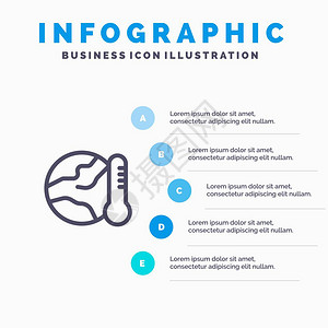 温度信息图的5个步骤步骤演示背景图片