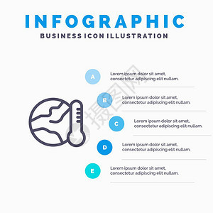温度信息图的5个步骤步骤演示背景图片