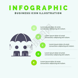 商业管理现代风险坚固的图示5步骤介绍背景图片