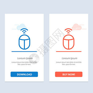鼠标wif计算机蓝色和红下载并购买网络部件卡模板图片