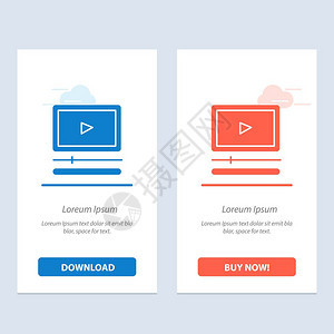 视频播放器音mp34蓝色和红下载并购买网络部件卡模板图片