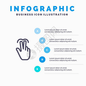 手移动触摸带有5步演示图背景的制表线标高清图片