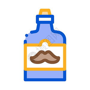 标签图矢量上的瓶状胡子标签符号上的大纲瓶状胡子孤立的轮廓符号图示标签示上的瓶状胡子图片