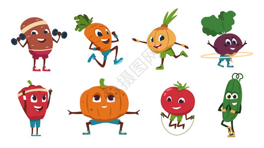 卡通胡萝卜蔬菜的卡通形象背景