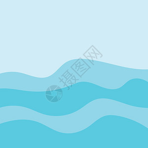 蓝色海浪矢量背景图背景图片
