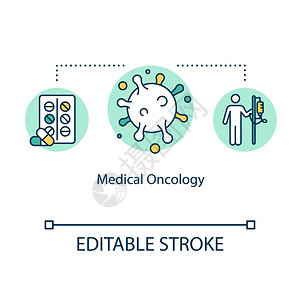 癌症治疗的理念是细线插图化疗定向治免疫法病媒孤立大纲紫色图画可编辑的中风图片
