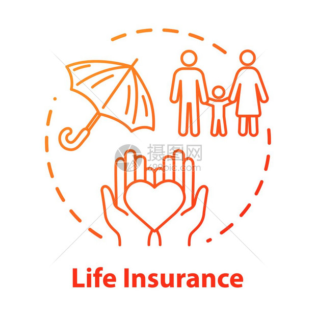 人寿保险概念图标图片