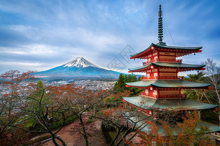 秋天日本著名的富士山图片