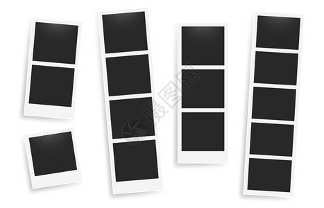 相片亭图像现实的空白照片模板倒影空照片框矢量图带黑的矢量图片短照亭图像矢量短片背景图片