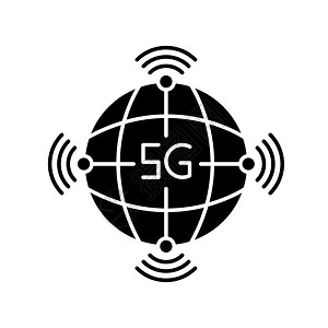 全球部署移动电话网络覆盖无线技术白色空间的光影符号图片