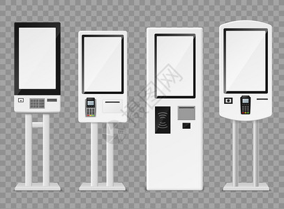 自助订购站地板和墙互动站快速食品零售商连锁病媒服务机器模型的终端自付费订购站快速食品零售商连锁病媒模型的终端自付费背景图片