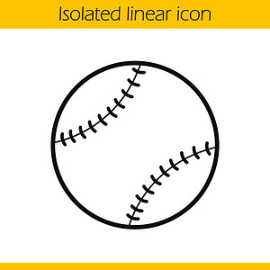球线图标运动设备垒球薄线图示轮廓符号矢量孤立轮廓图画棒球线图标背景图片