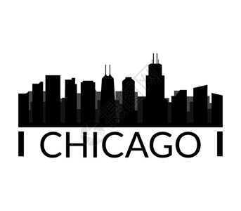 芝加哥城市建筑剪影图片