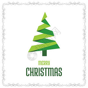 带有框架和树的圣诞节卡用于网络设计和应用程序界面也可用于信息图矢量图片