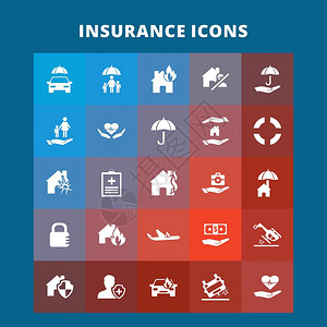 用于网络设计和应用程序界面的保险图标对信息也有用矢量说明图片