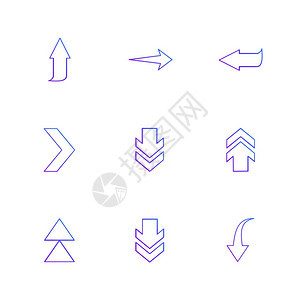 向下向上播放箭头方向左右指针下载上传向上向下播放暂停foword回放图标向量设计平面收藏风格创意图标图片