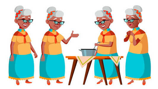 长者老年人长者友好的祖父母网站海报小册子设计孤立的漫画插图老年妇女网络图片