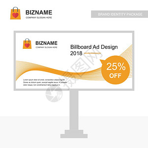广告牌设计广告板设计矢量装有购物袋标志用于网络设计和应用程序界面对信息图也有用矢量图说明插画