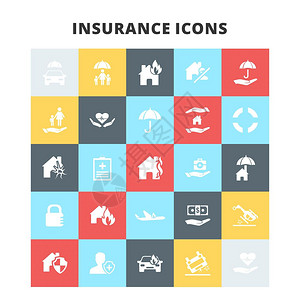 用于网络设计和应用程序界面的保险图标对信息也有用矢量说明图片