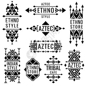 以墨西哥式或印地安民族商店的墨西哥式或印地安几何徽章设计墨西哥式的插图图片