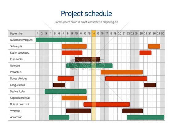 项目时间表图概览规划时间表矢量图项目信息表业务计划图片