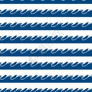 矢量蓝波无缝模式海和洋设计插图壁纸矢量蓝色波无缝模式图片