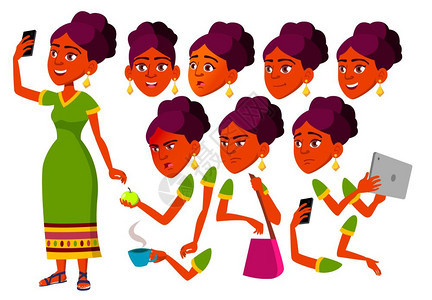 印度青少年各种手势卡通图图片
