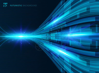 抽象蓝色虚拟技术概念未来时代的数字化视角背景文本空间矢量说明图片