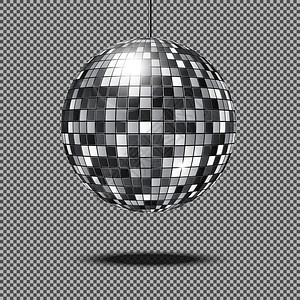 舞厅灯球用于俱乐部装饰光亮和球的迪斯科矢量插图插画