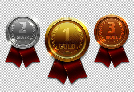 成就金银和铜奖章背景图片