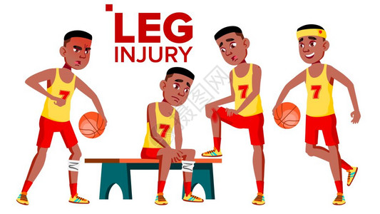 腿部受伤的篮球运动员图片