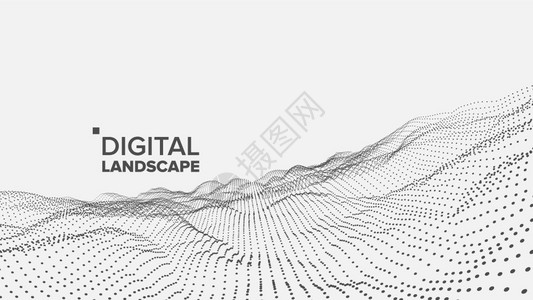 数字地貌矢量据技术波峰表面点地几何数据3d说明抽象地貌矢量粒子铁丝框大流量网络概念未来图形救济结构图片