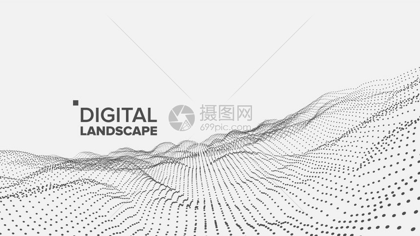 数字地貌矢量据技术波峰表面点地几何数据3d说明抽象地貌矢量粒子铁丝框大流量网络概念未来图形救济结构图片