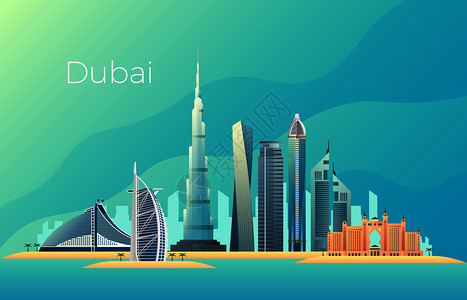 迪拜城市标志建筑物图片