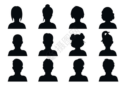 人造影头类匿名面孔矢量用户商业肖像设置光影头人类匿名面孔图片