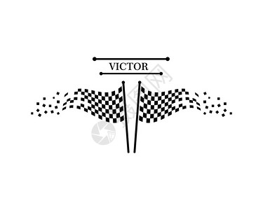 自动motif演示矢量模板的赛车旗图标图片