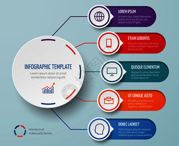 附有循环要素和备选办法矢量模板的商业介绍信息图循环表业务展示小册子插图片