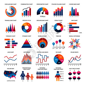 矢量图表财务和营销数据财务和业务数据图片