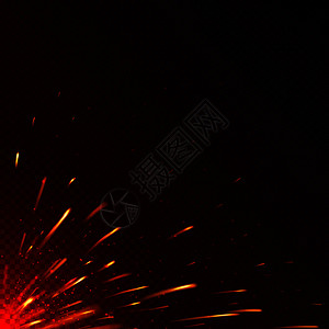 发亮的红色火花会点燃孤立的矢量背景亮的闪插图示例图片