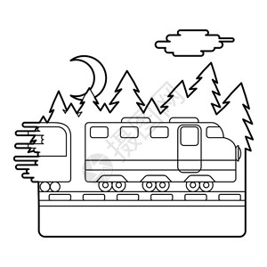 通过森林概念进行夜间搭乘的火车概要说明通过网络森林病媒概念进行夜间搭乘的火车通过森林概念进行夜间搭乘的火车图片