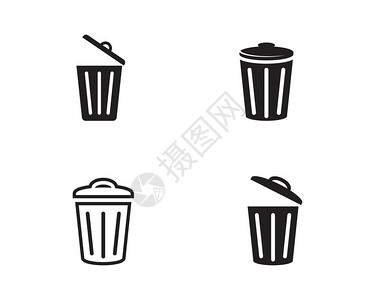 垃圾桶标志垃圾桶图标矢量说明设计模板背景