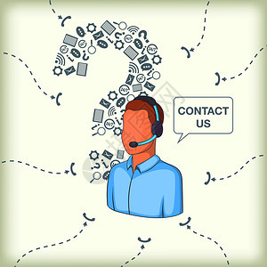 呼叫中心概念问人网络呼叫中心矢量概念的卡通插图呼叫中心概念问人卡通风格图片
