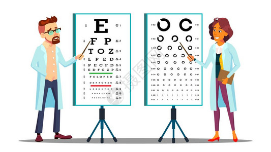 眼科医生检查病人视力图片