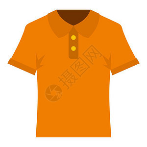 白色背景矢量图上孤立的橙色男球衣图标橙色男球衣图标上孤立的橙色男球衣图标图片