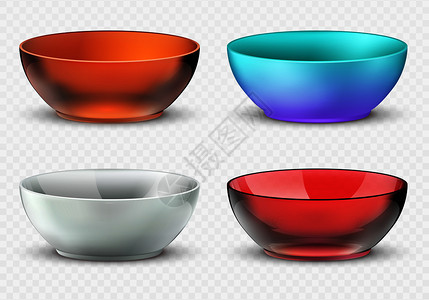 空现实的病媒食物碗塑料玻璃和瓷板厨房餐具食品碗玻璃餐具空容器的病媒食物碗背景图片