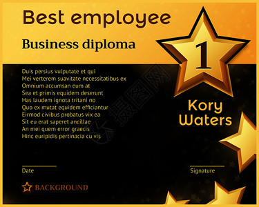 最佳雇员商业文凭表彰奖最佳雇员证书荣誉横幅和金星插图最佳雇员商业文凭奖最佳病媒模板图片